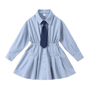 植木童装【miu系学院风】女童连衣裙儿童衬衫长裙2026年春季新款