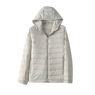 冬季男装简约商务休闲90%绒短款轻薄连帽保暖收口袖防风羽绒服