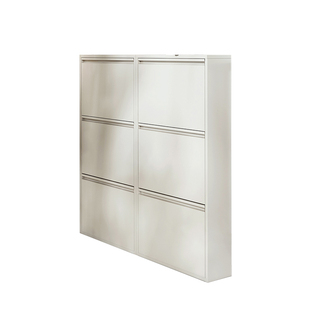 超薄鞋柜门外走廊用钢制鞋子收纳柜室外连廊过道极窄多层翻斗鞋架