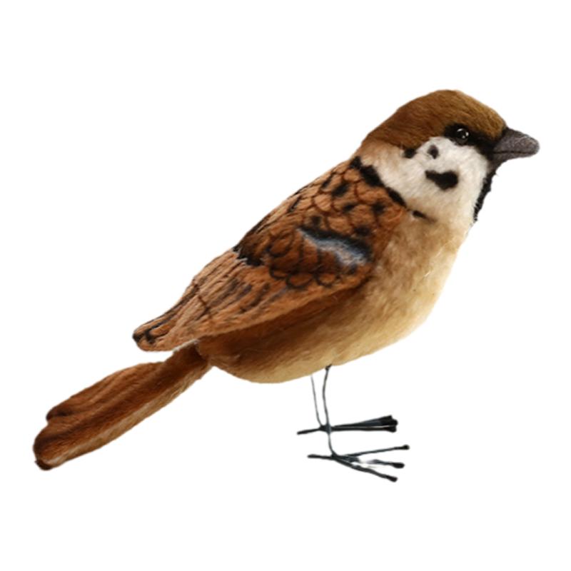 HANSA萌兰的兄弟麻雀可爱小鸟毛绒玩具小肥啾公仔山雀生日礼物