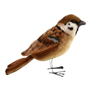 HANSA萌兰的兄弟麻雀可爱小鸟毛绒玩具小肥啾公仔山雀生日礼物