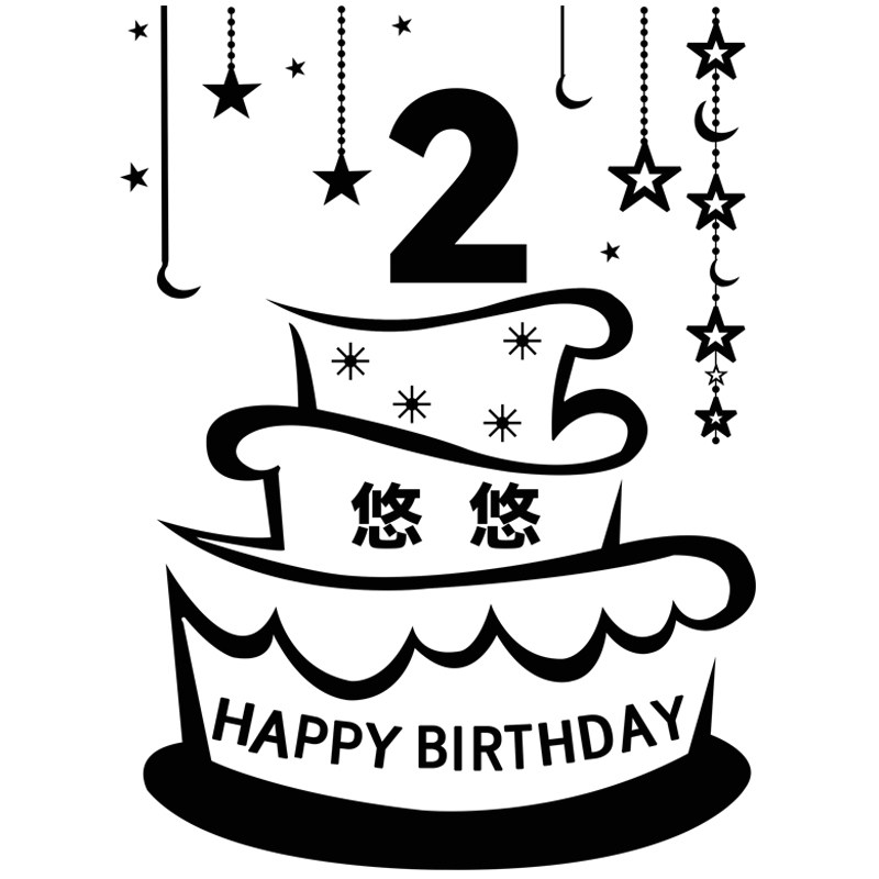 儿童生日快乐涂鸦画板可撕diy2岁宝宝撕撕画3周岁生日画涂鸦定制