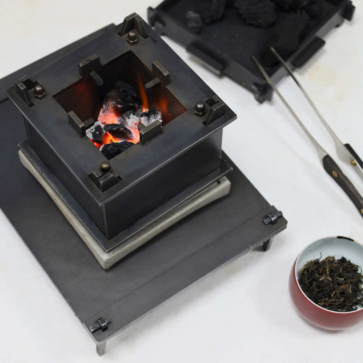 触造x卡扣 模块化可拆卸铁炉多功能加厚户外烧烤围炉煮茶家用茶炉