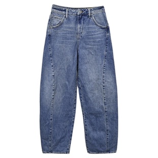 香蕉裤ABLE JEANS牛仔裤女士水洗做旧锥形裤宽腿宽松百搭长裤潮流