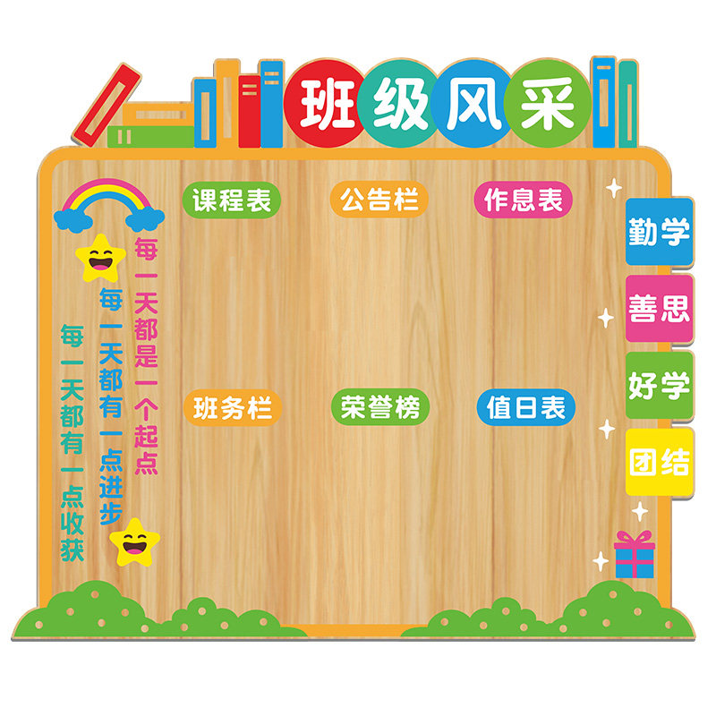 班级风采文化墙教室布置励志墙贴