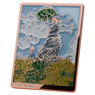 莫奈《撑阳伞的女人》金属徽章胸针创意艺术家居装饰文创冰箱贴