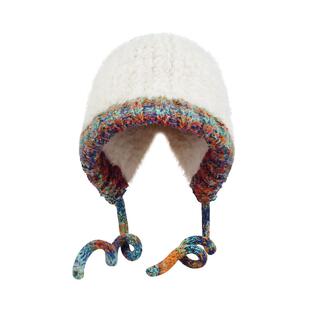 法国Montaigne/蒙田护耳毛绒针织女保暖加厚雷锋帽显脸小毛线帽子