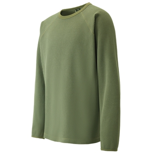 KOLON SPORT可隆吸湿速干T恤春秋男女同款圆领刺绣华夫格卫衣