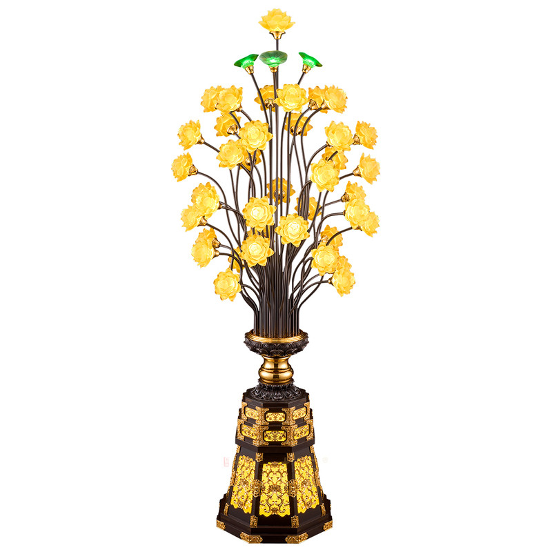 祥云水琉璃莲花LED佛堂供灯摆件