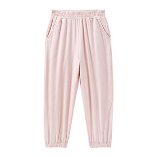 全棉时代液氨凉感防晒裤子轻薄透气速干裤儿童裤子男女童运动裤夏