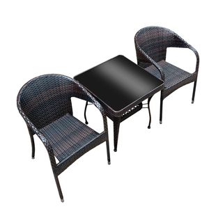 加宽加大高档老人藤椅子防摔花园藤条靠背椅阳台座椅别墅院子桌椅