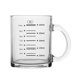 加厚款玻璃杯水杯家用食品级耐高温杯子牛奶咖啡刻度杯带盖办公室