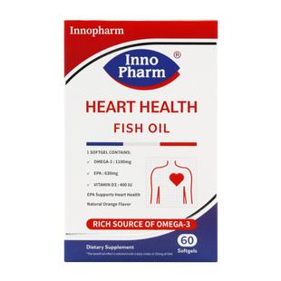 Innopharm茵诺梵96.7%高纯度鱼油胶囊2200mg omega3深海鱼油4倍购
