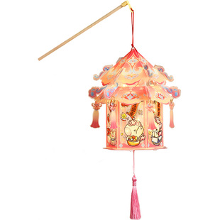 新年灯笼2026马年新款手工DIY材料包幼儿园儿童手提发光元宵花灯