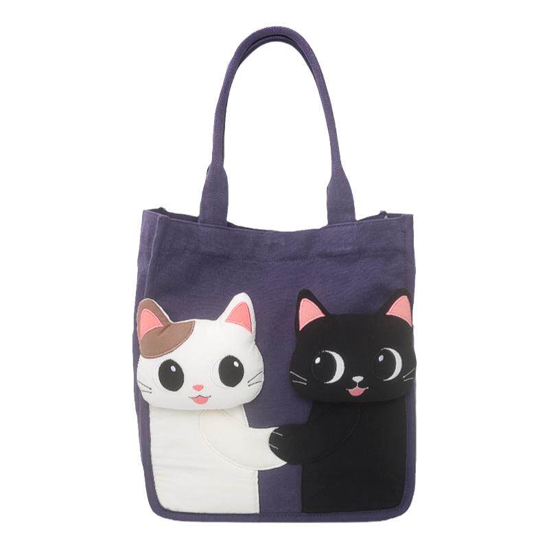 Kine猫卡通帆布通勤包包手提包