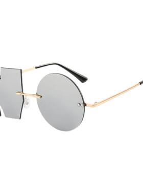 无框眼镜INS镜片搞怪时尚墨镜