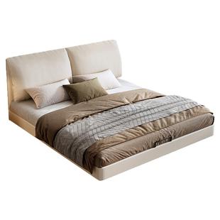 纯实木大象耳朵悬浮床小户型齐边薄床头静音可定制加厚排骨架床架