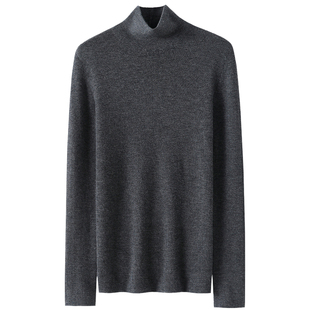 气质渐入佳境~高定精纺100%纯羊绒衫女半高领羊绒毛衣打底衫秋冬