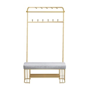 多功能衣架换鞋凳衣帽架一体鞋柜落地组合衣架卧室家用镜子穿鞋凳