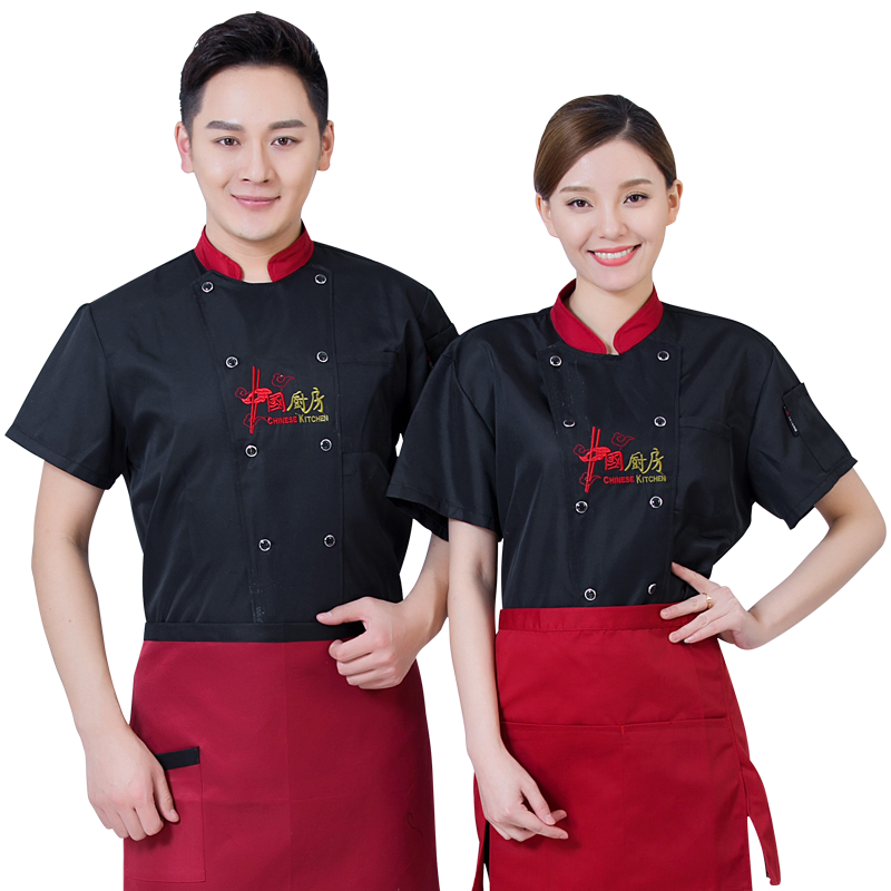 厨师服长袖男酒店厨师餐饮工作服火锅店服务员工装餐厅食堂后厨服