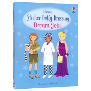Usborne Sticker Dolly Dressing Dream Jobs 尤斯伯恩 贴纸玩偶装扮 梦想职业 超300张贴纸 专注力培养 英文原版进口图书