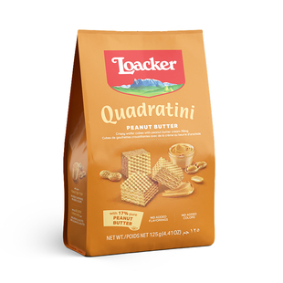 109任选6件】Loacker莱家进口威化饼干夹心甜点心零食花生味125g