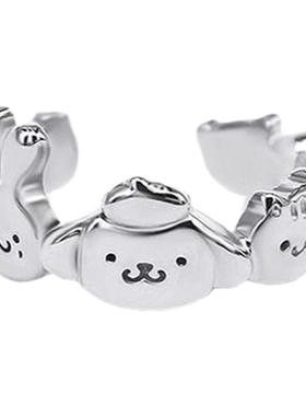 布甸狗戒指镀金开口男女款公主