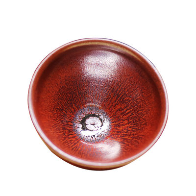 建盏柴烧手工主人杯原矿铁胎茶盏