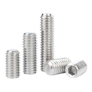 固万基316不锈钢平端紧定螺丝304平头内六角无头机米顶丝止付螺钉