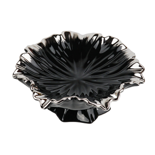 高档陶瓷高脚果盘轻奢高级感客厅茶几家用零食摆放盘水果盘干果盘