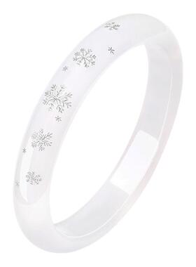 【生日礼物】周大生雪花玉髓手镯