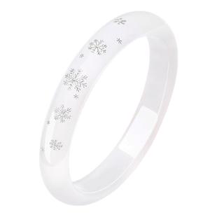 周大生白月光雪花玉髓手镯女国风平安镯秋冬首饰本命年礼物送女友