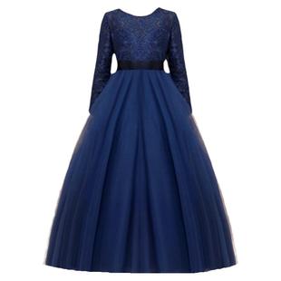 儿童长袖钢琴演出服高档乐团合奏礼服中大童小提琴演奏服蓬松纱裙