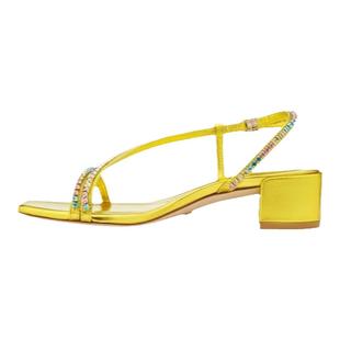 SW SOIREE CRYSTAL 35 SANDAL 水晶一字带方头粗跟时尚凉鞋女