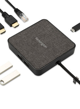 美国Kensington USB4便携式扩展坞转换器100W通用肯辛通Dock surface拓展坞6合一2.5G网口MD120U4