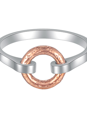 kitsh小众通勤精致金银圆圈戒指