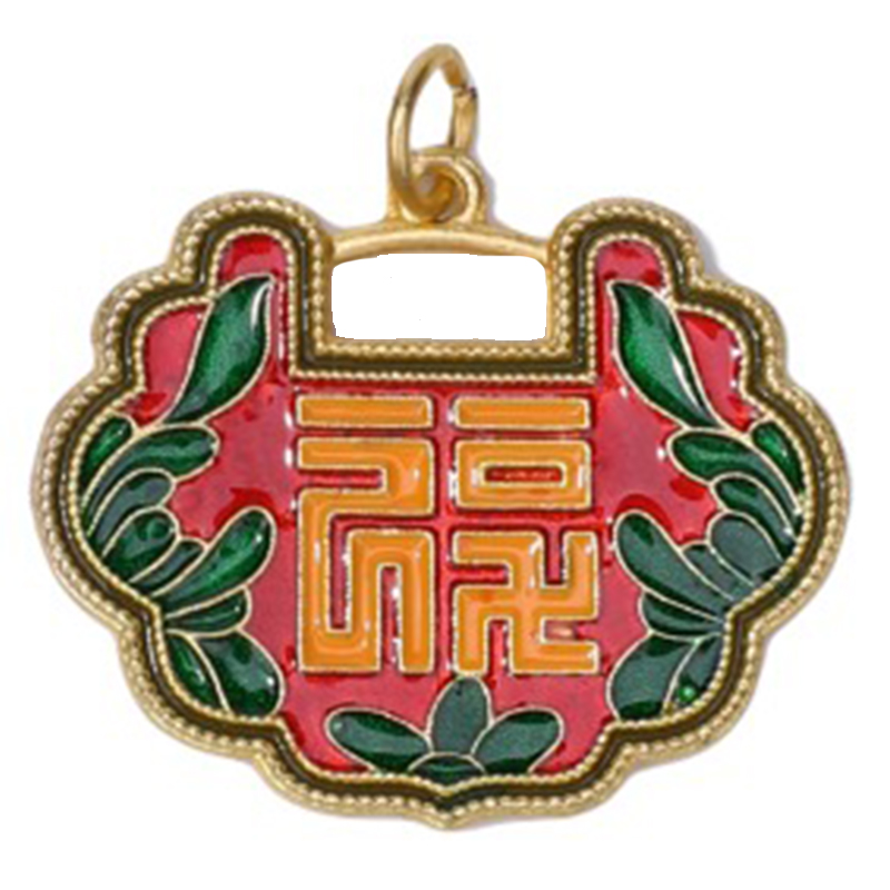 合金八宝罗盘五福圆满项链吊坠古风服饰配饰如意锁吊坠手工材料