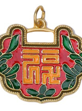 含秀古法金五福圆满项链吊坠