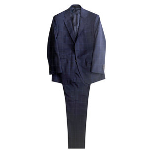 SCABAL世佳宝西装西服量身定做半麻修身蓝色格子上海实体全国上门