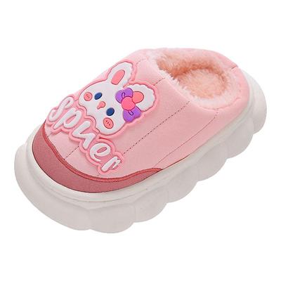 超萌可爱秋冬季儿童防水棉拖鞋