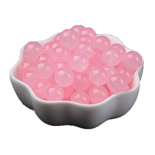 7A玫红粉色玉髓散珠子圆珠半成品diy手工水晶串珠手串饰品配件
