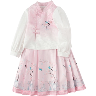 巴拉巴拉女童汉服套装宝宝国风日常马面裙春秋款童装儿童古风裙子