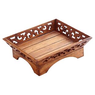 果盘家用零食盘轻奢中式创意实木水果盘客厅茶几木质复古2025新款