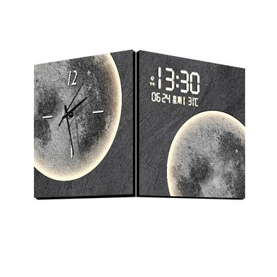 好久不见双面转角挂钟万年历时钟