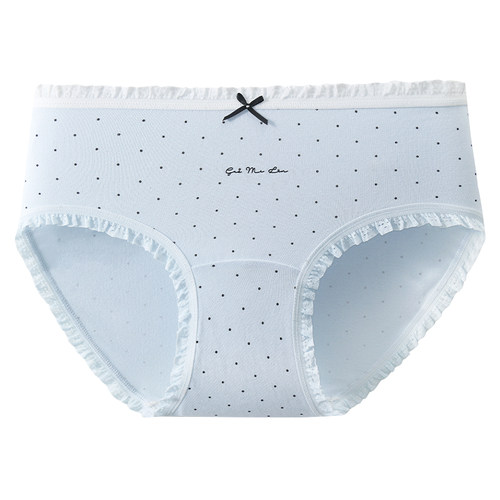 君芙姿内裤女纯棉2025新款10A抗菌加长裆甜美波点女生中腰三角裤