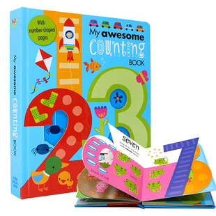 微瑕疵 进口英文原版正版 儿童启蒙书My Awesome Counting Book1-20我的尖叫数字书My AwesomeAlphabetBook字母书同系列创意异型书