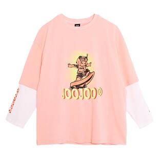 jojo童装男童春季新款圆领假两件T恤中大童撞色百搭酷上衣春秋衫t