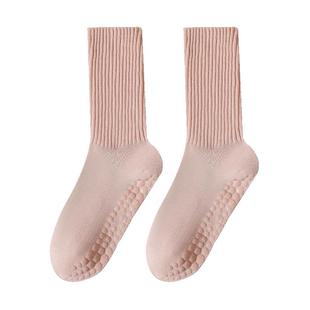 瑜伽袜子女春秋款中筒袜纯棉专业健身普拉提运动长袜配鲨鱼裤冬天