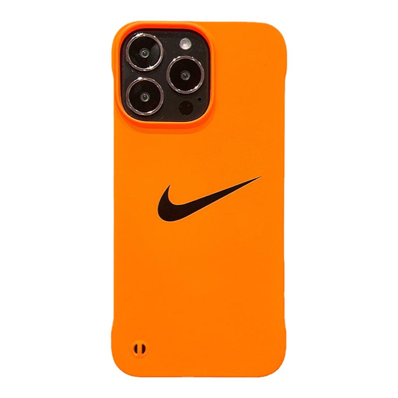 无边框16适用于iphone15pro max苹果12nike手机壳11硬xsmax橙色xr男女14半包裸机手感13大孔