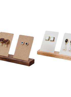 耳钉展示架实木桌面收纳耳环饰品